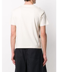 T-shirt à col rond imprimé blanc et noir Raf Simons