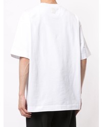 T-shirt à col rond imprimé blanc et noir Solid Homme