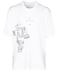 T-shirt à col rond imprimé blanc et noir Song For The Mute