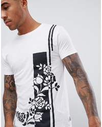 T-shirt à col rond imprimé blanc et noir Soul Star