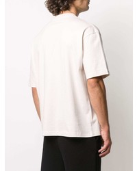 T-shirt à col rond imprimé blanc et noir Balenciaga