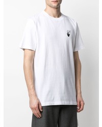 T-shirt à col rond imprimé blanc et noir Off-White