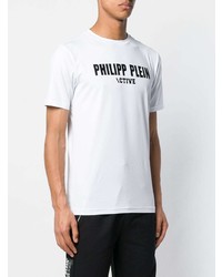 T-shirt à col rond imprimé blanc et noir Philipp Plein