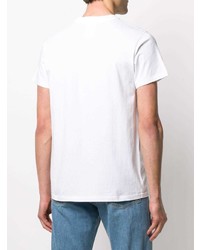 T-shirt à col rond imprimé blanc et noir Helmut Lang