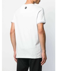 T-shirt à col rond imprimé blanc et noir Philipp Plein