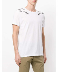 T-shirt à col rond imprimé blanc et noir Valentino