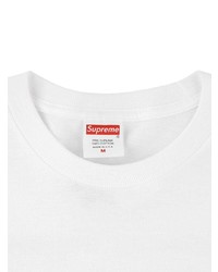 T-shirt à col rond imprimé blanc et noir Supreme