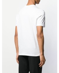 T-shirt à col rond imprimé blanc et noir Emporio Armani