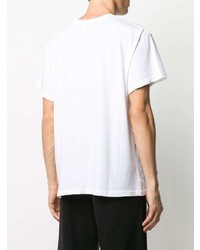 T-shirt à col rond imprimé blanc et noir Amiri