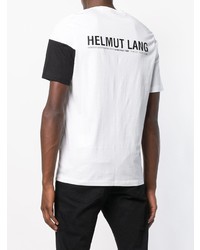 T-shirt à col rond imprimé blanc et noir Helmut Lang