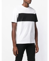 T-shirt à col rond imprimé blanc et noir Helmut Lang