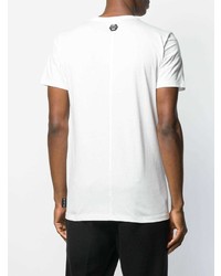 T-shirt à col rond imprimé blanc et noir Philipp Plein