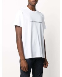 T-shirt à col rond imprimé blanc et noir Givenchy