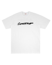 T-shirt à col rond imprimé blanc et noir Supreme