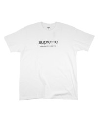 T-shirt à col rond imprimé blanc et noir Supreme