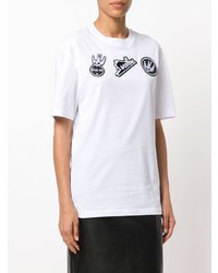 T-shirt à col rond imprimé blanc et noir McQ Alexander McQueen