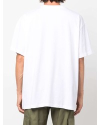 T-shirt à col rond imprimé blanc et noir Off-White