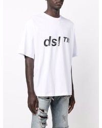 T-shirt à col rond imprimé blanc et noir Diesel