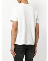T-shirt à col rond imprimé blanc et noir Pierre Balmain