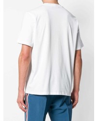 T-shirt à col rond imprimé blanc et noir MSGM