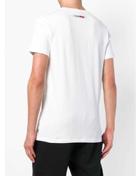 T-shirt à col rond imprimé blanc et noir Plein Sport