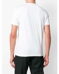 T-shirt à col rond imprimé blanc et noir Ea7 Emporio Armani