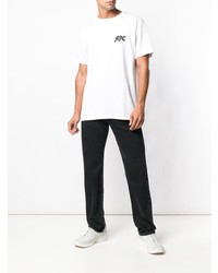 T-shirt à col rond imprimé blanc et noir A.P.C.