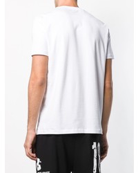 T-shirt à col rond imprimé blanc et noir Dirk Bikkembergs
