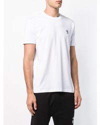 T-shirt à col rond imprimé blanc et noir Dirk Bikkembergs