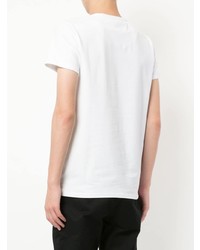 T-shirt à col rond imprimé blanc et noir Cerruti 1881