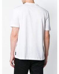 T-shirt à col rond imprimé blanc et noir Emporio Armani