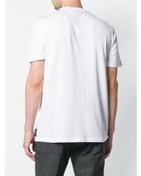 T-shirt à col rond imprimé blanc et noir Emporio Armani