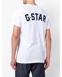 T-shirt à col rond imprimé blanc et noir G Star