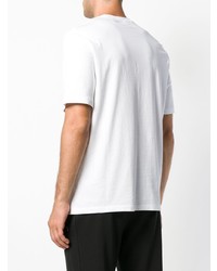 T-shirt à col rond imprimé blanc et noir Helmut Lang