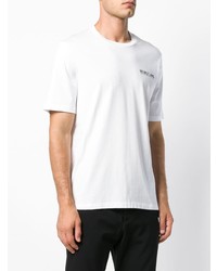 T-shirt à col rond imprimé blanc et noir Helmut Lang