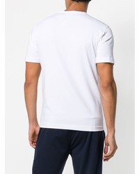 T-shirt à col rond imprimé blanc et noir Ea7 Emporio Armani