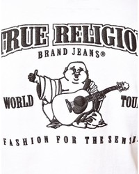 T-shirt à col rond imprimé blanc et noir True Religion