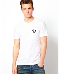 T-shirt à col rond imprimé blanc et noir True Religion