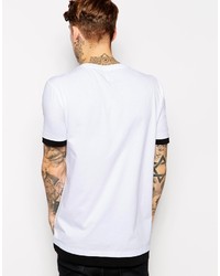 T-shirt à col rond imprimé blanc et noir Asos