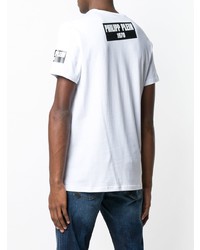 T-shirt à col rond imprimé blanc et noir Philipp Plein