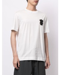 T-shirt à col rond imprimé blanc et noir Emporio Armani