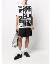 T-shirt à col rond imprimé blanc et noir Junya Watanabe MAN