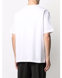 T-shirt à col rond imprimé blanc et noir Junya Watanabe MAN