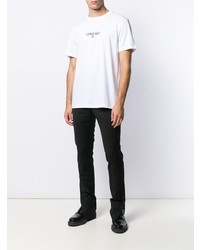 T-shirt à col rond imprimé blanc et noir Les Hommes Urban