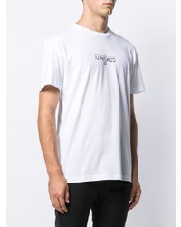 T-shirt à col rond imprimé blanc et noir Les Hommes Urban