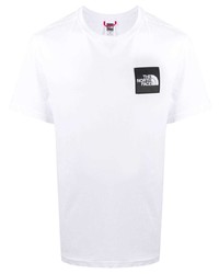 T-shirt à col rond imprimé blanc et noir The North Face