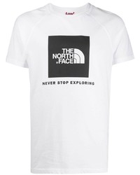 T-shirt à col rond imprimé blanc et noir The North Face