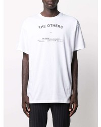 T-shirt à col rond imprimé blanc et noir Raf Simons