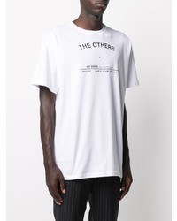 T-shirt à col rond imprimé blanc et noir Raf Simons