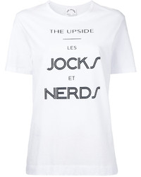 T-shirt à col rond imprimé blanc et noir The Upside